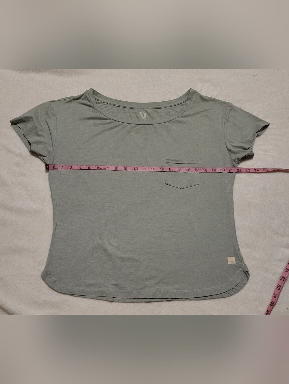 Vuori Rise & Shine Short Sleeve Pocket Tee - Pistachio Heather - Size M - Picture 9 of 11